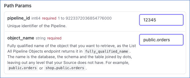 Path Params Object Name