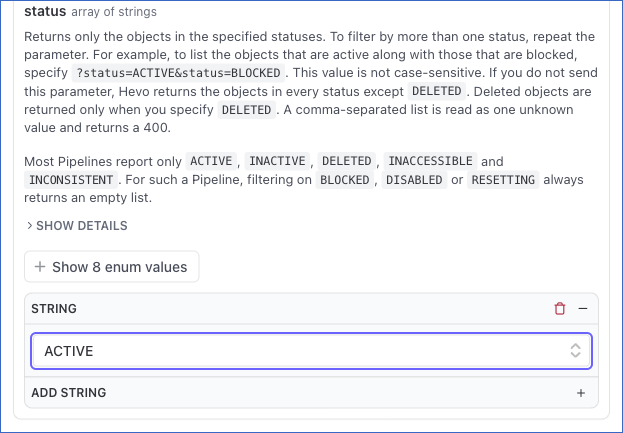 Query Params Status