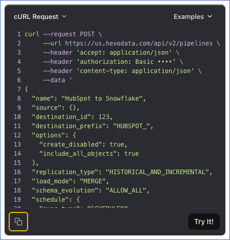 cURL Copy Icon