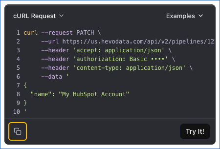 cURL Copy Icon