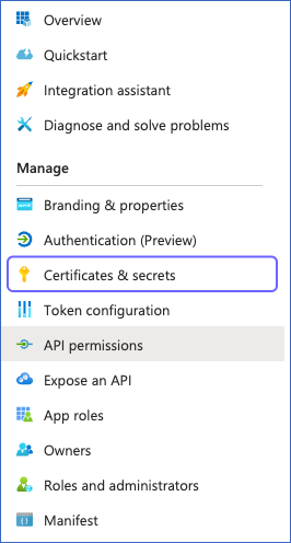 Click Certificates and secrets