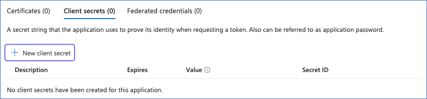 Click New client secret
