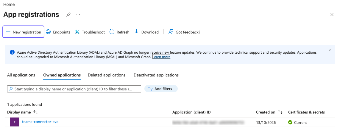 Click New registration