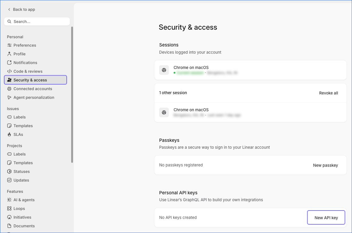 Click New API key