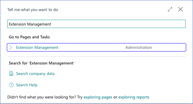 Search Extension Management