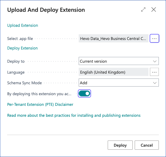Upload And Deploy Extension