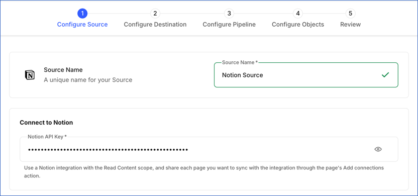 Configure Notion Source