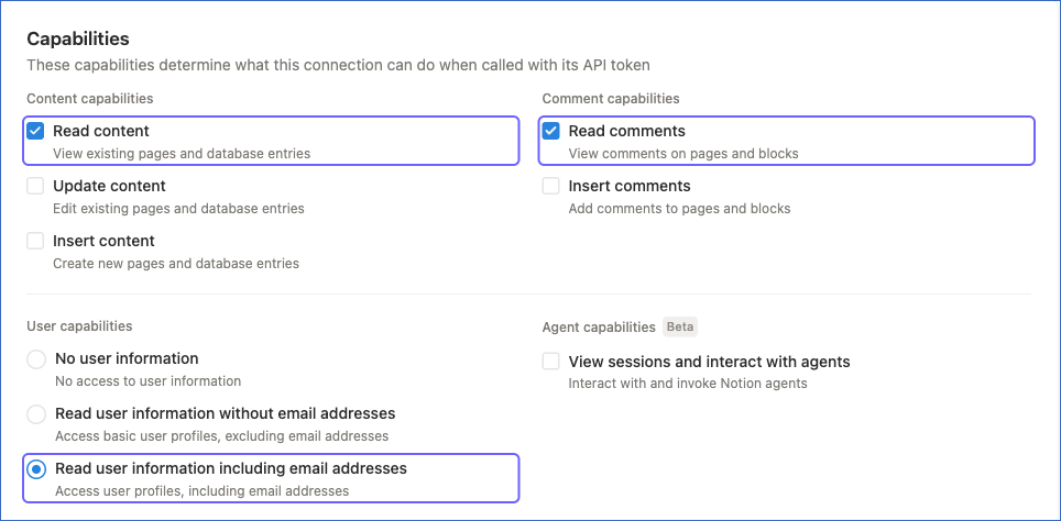 Select capabilities