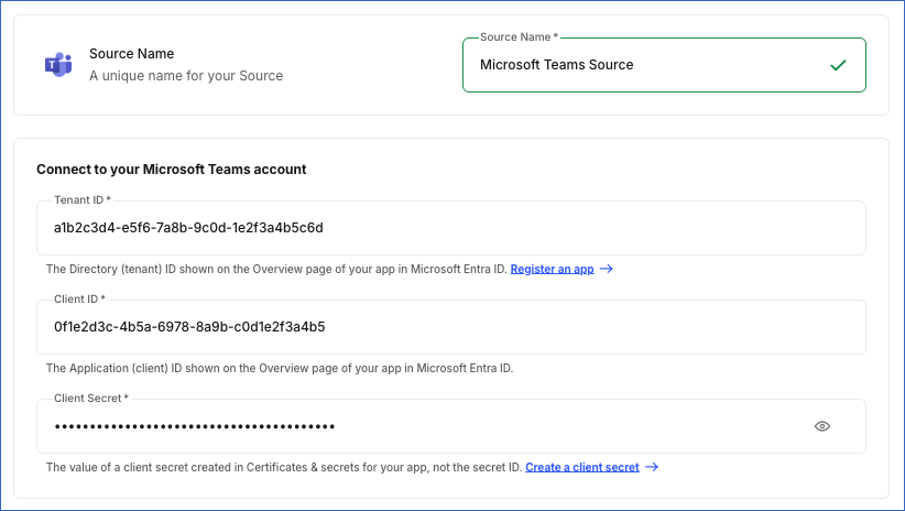 Configure Microsoft Teams Source