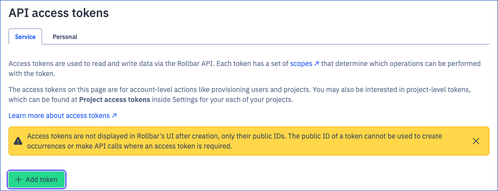 Click Add token