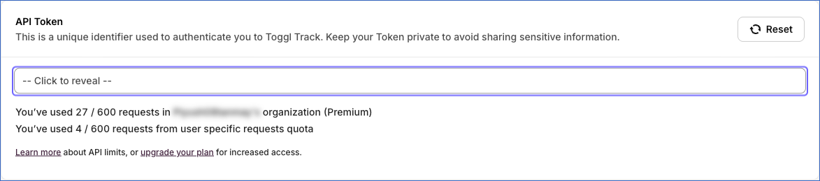 Copy API token