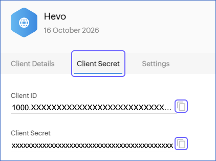 Copy Client ID and Client Secret