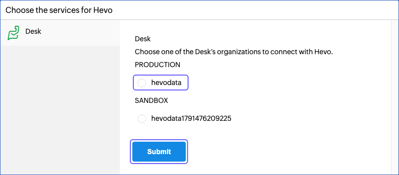 Select the Zoho Desk portal