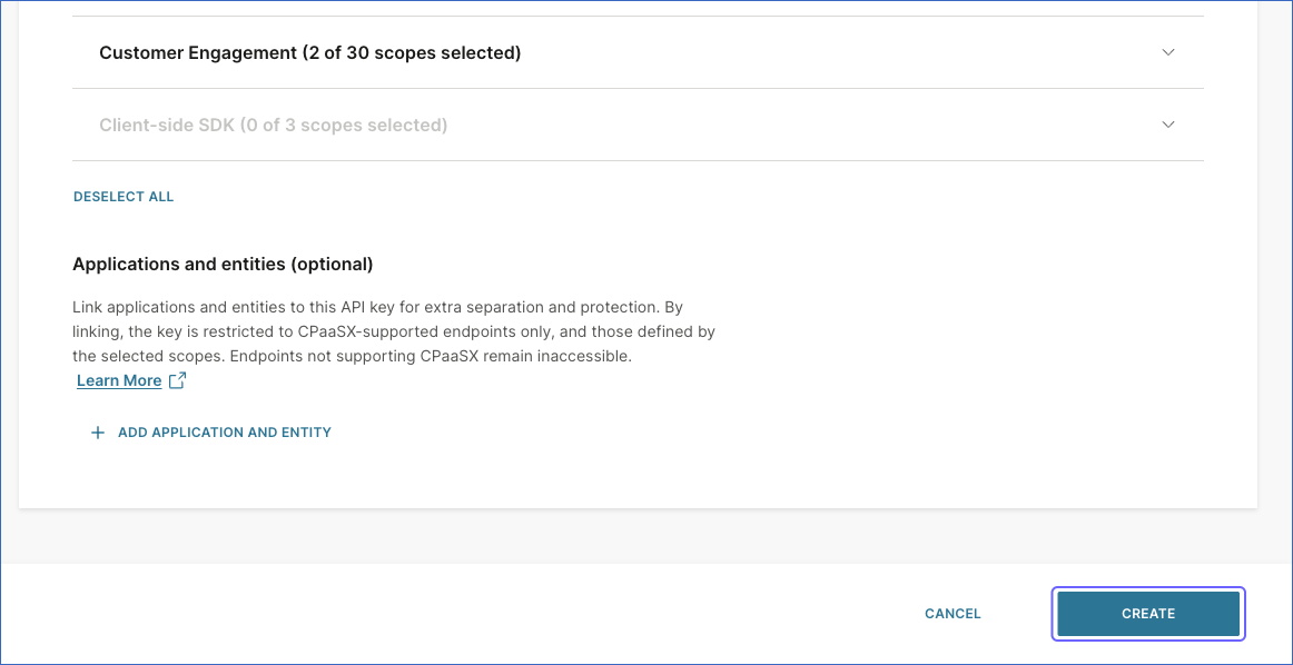 Create API key