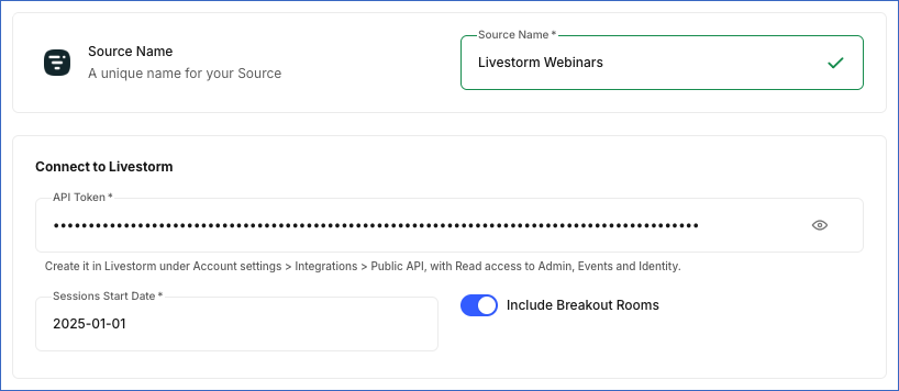 Configure Livestorm Source