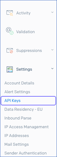 Click API Keys