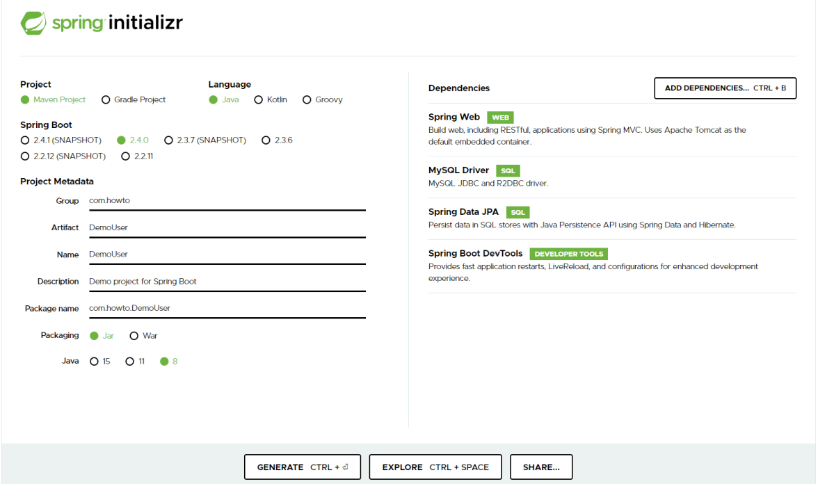 Simple rest api using spring boot shop