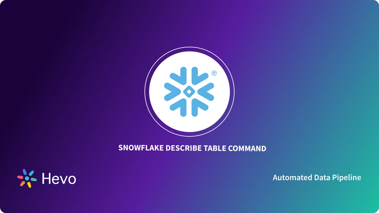 Snowflake Table Description How to use the Snowflake Describe Table command | Hevo