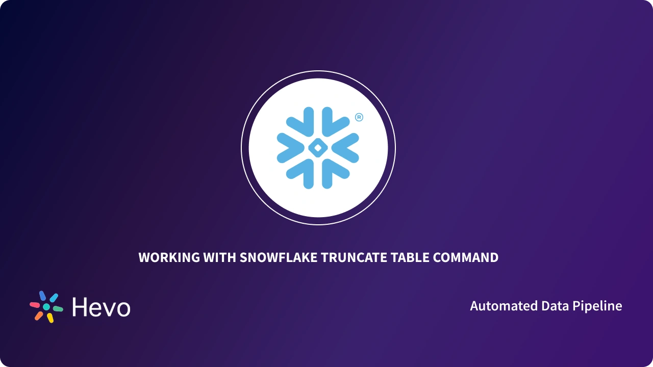How to work with snowflake truncate table steps explained