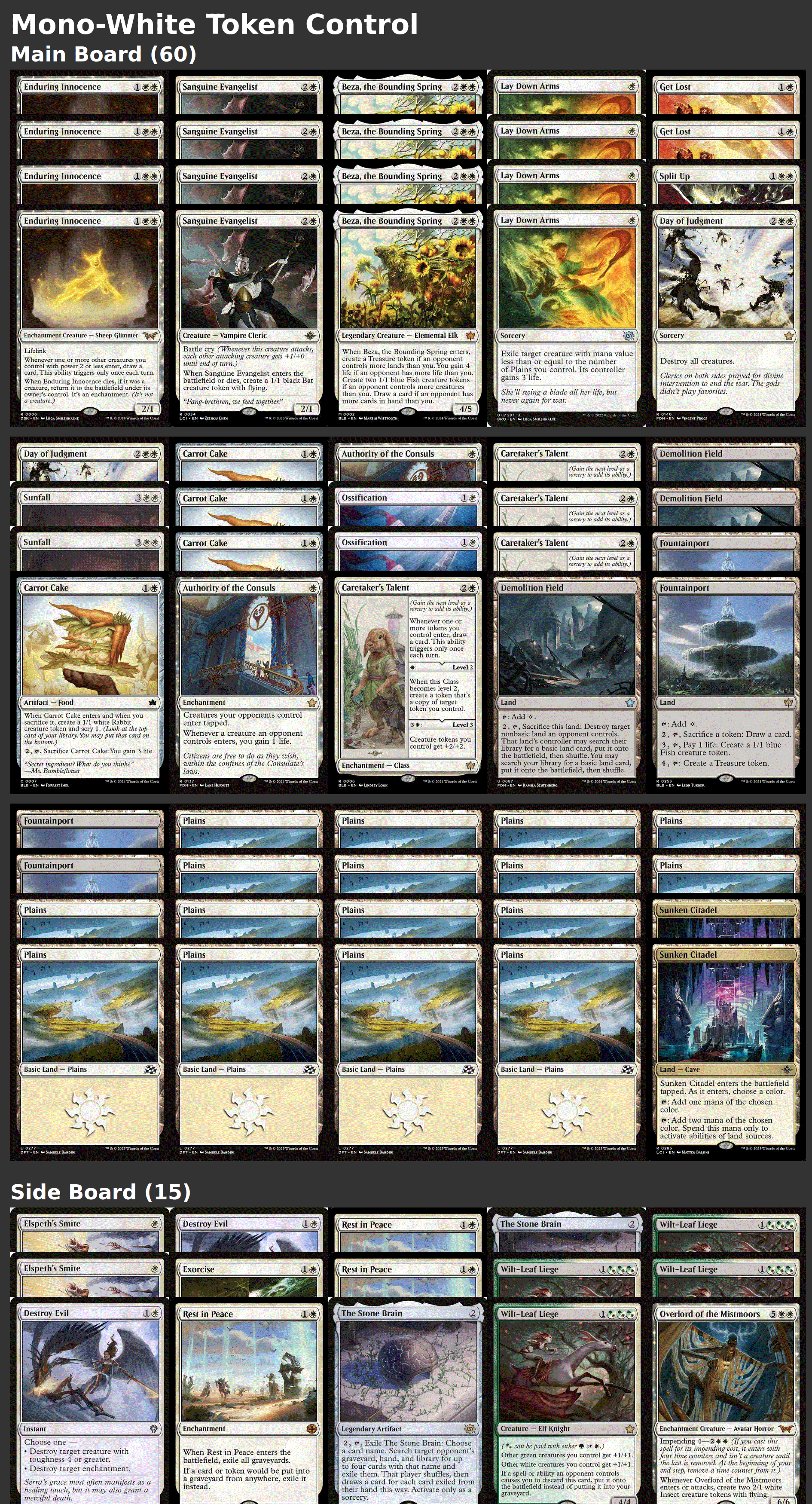 Mono-White Token Control