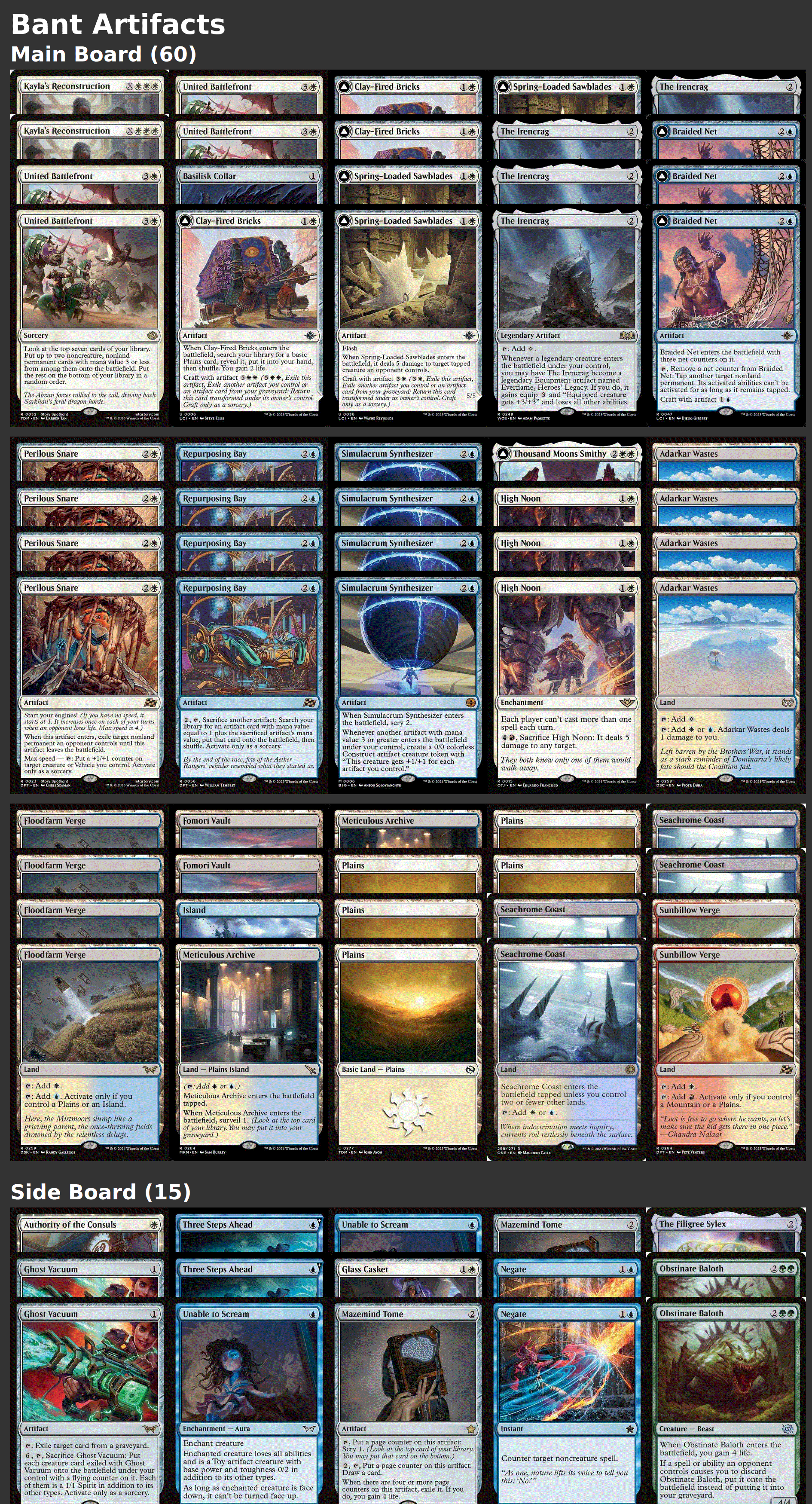 Bant Artifacts