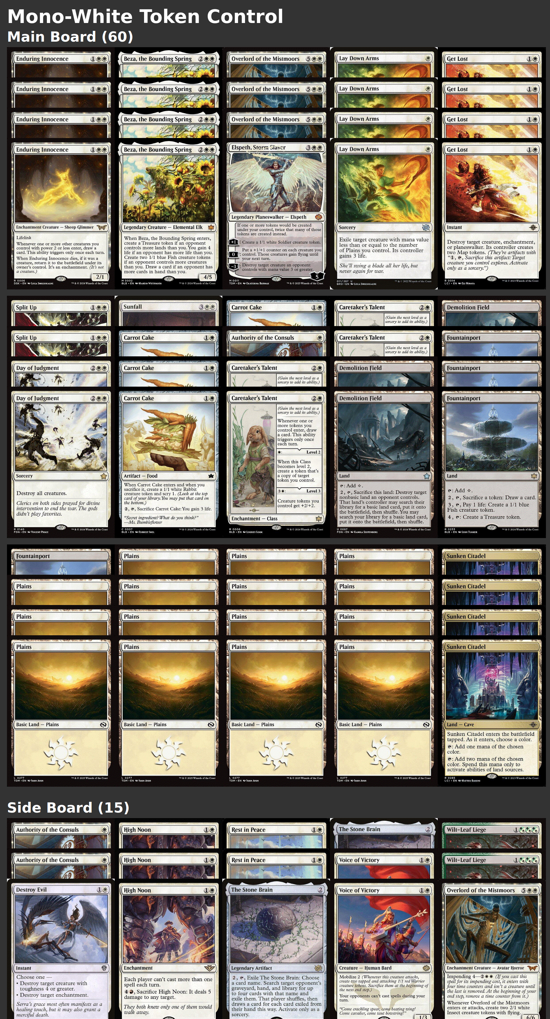 Mono-White Token Control