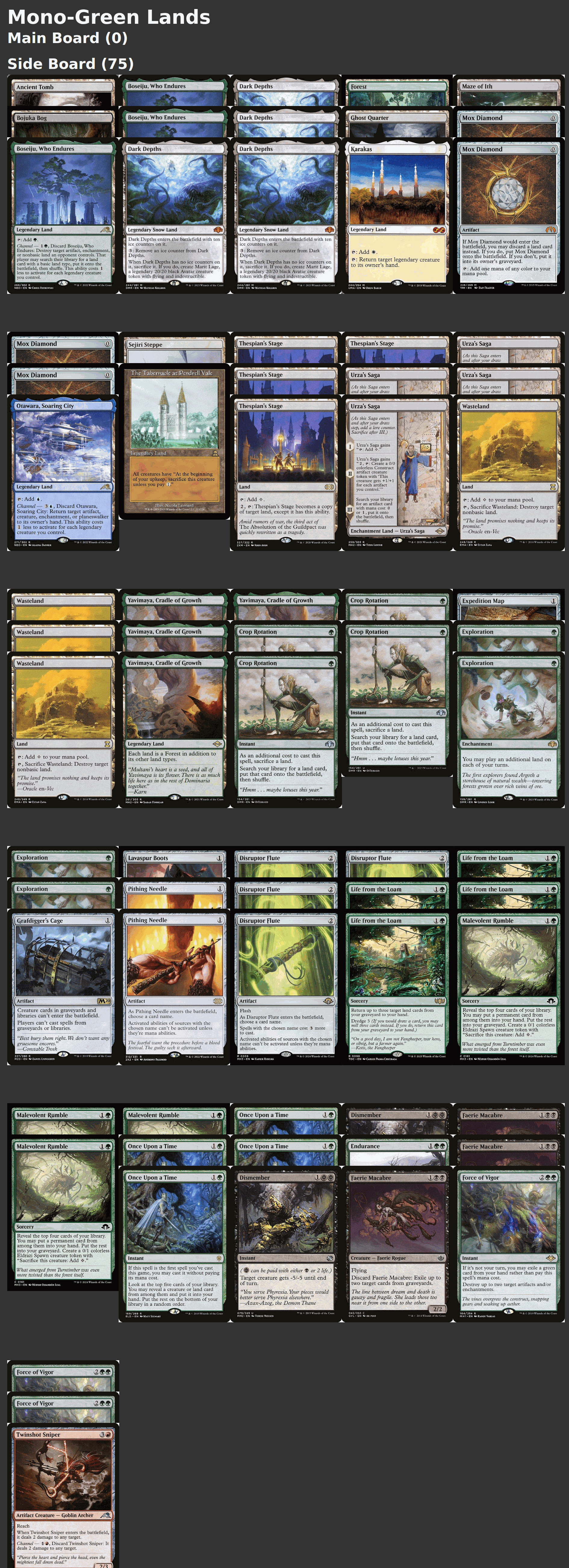 Mono-Green Lands