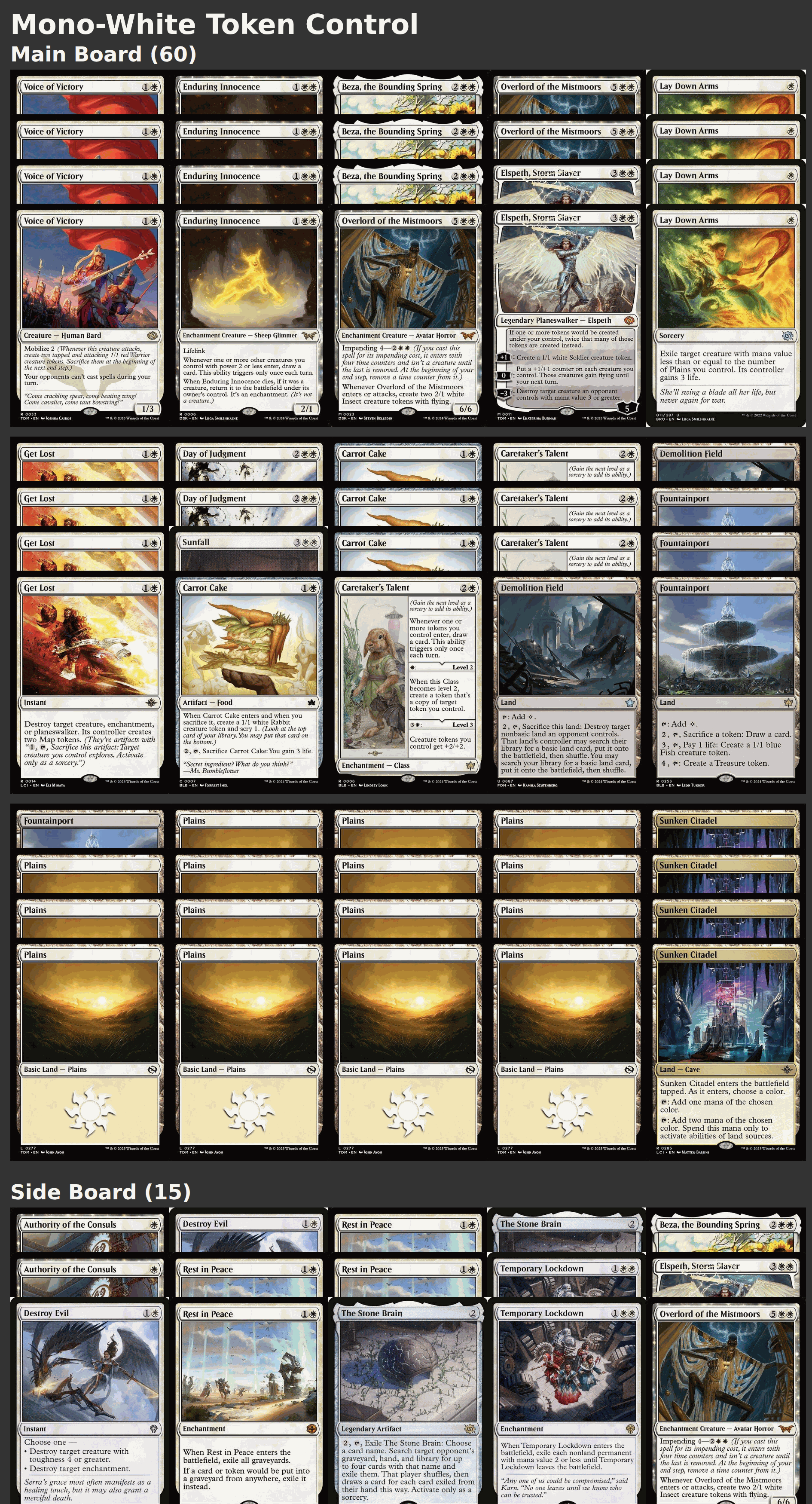 Mono-White Token Control