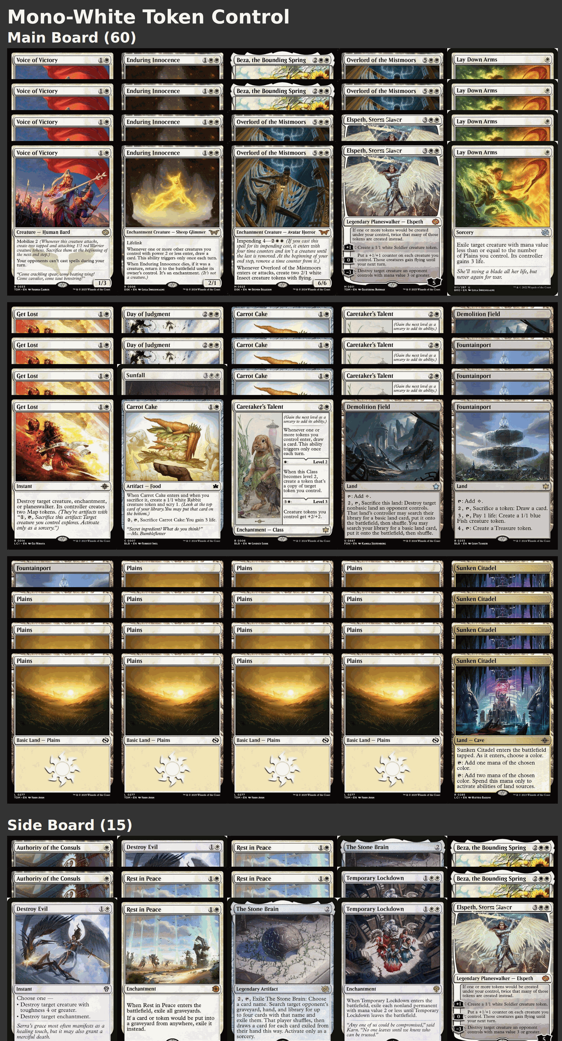 Mono-White Token Control