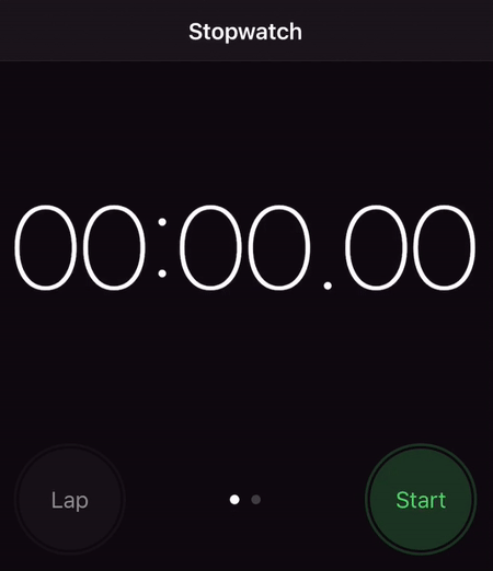 Black smearing in the iOS Clock app (must be viewed on an OLED screen).