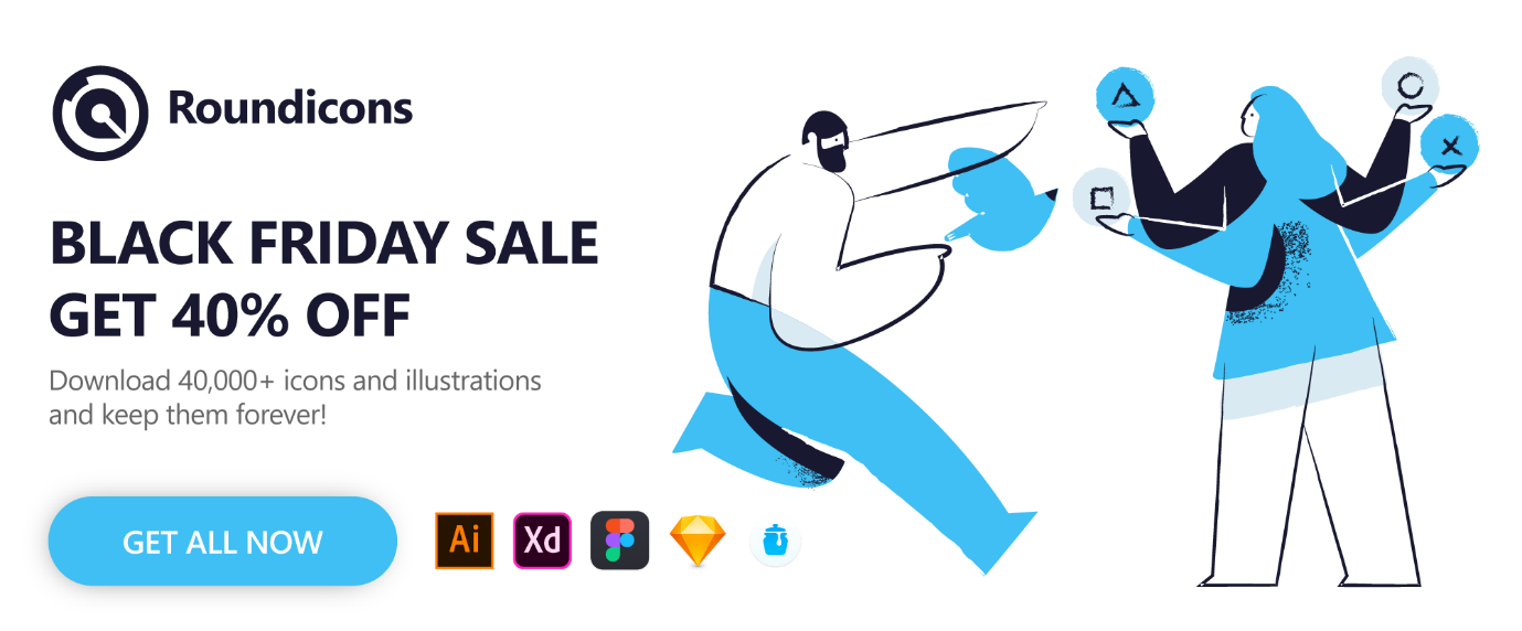 Round Icons Bundle – 40,000 Icons and illustrations