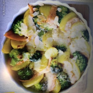 Brokkoli-Räucherlachs-Gratin mit Kartoffeln, Foto 1