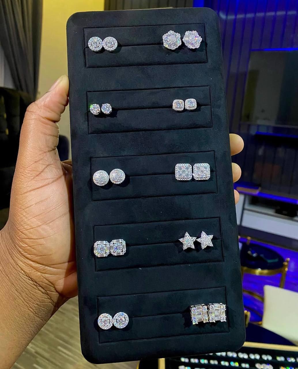 White Diamond VVS Moussanite Earrings — Diamonds 💎 — Rose Fashion