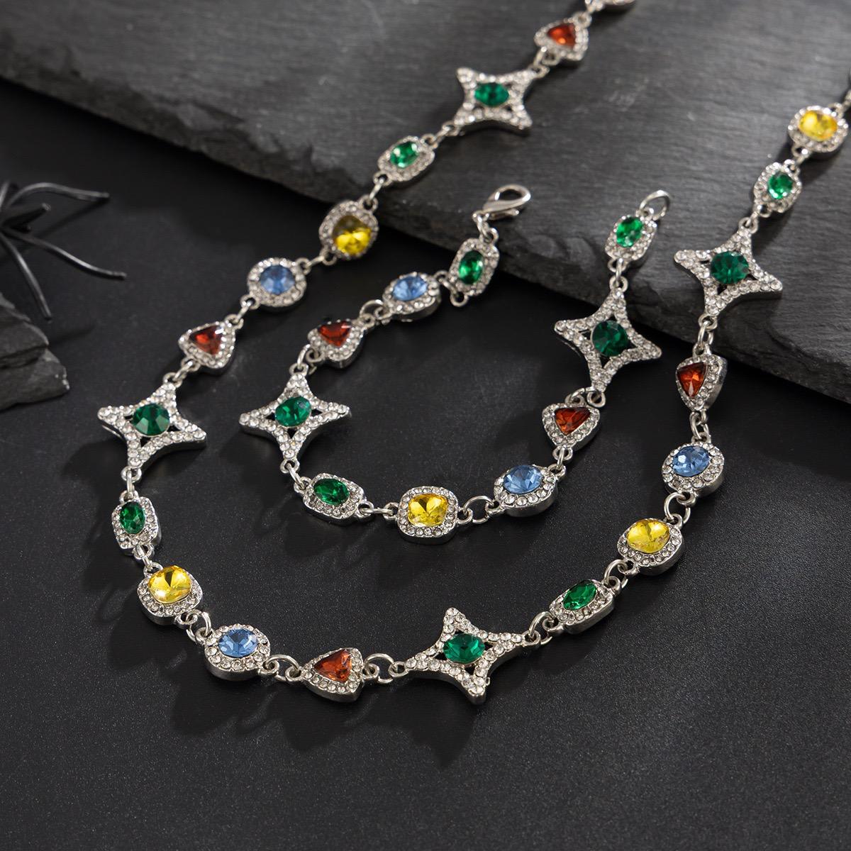 CZ colorful necklace and bracelet set — Neckpieces — Rose Fashion (photo 2)