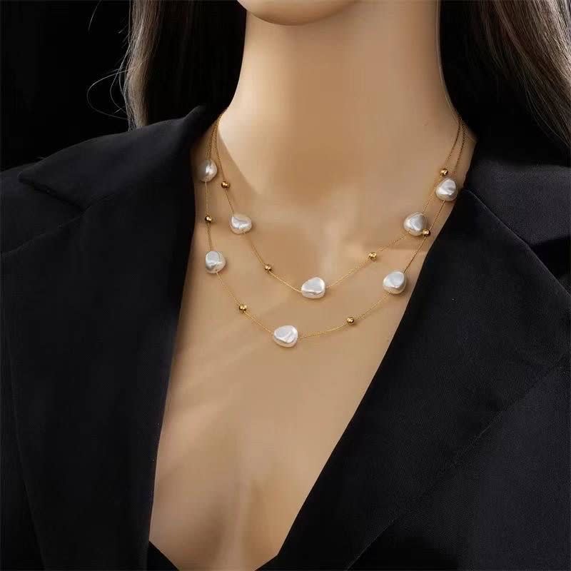 2in1 layered Pearl necklace — Neckpieces — Rose Fashion