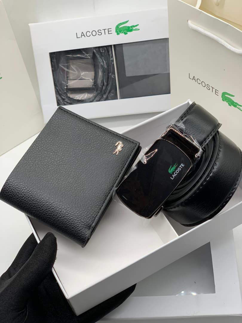 LACOSTE WALLET AND BELT MEN SET — Accessories — Rose Fashion