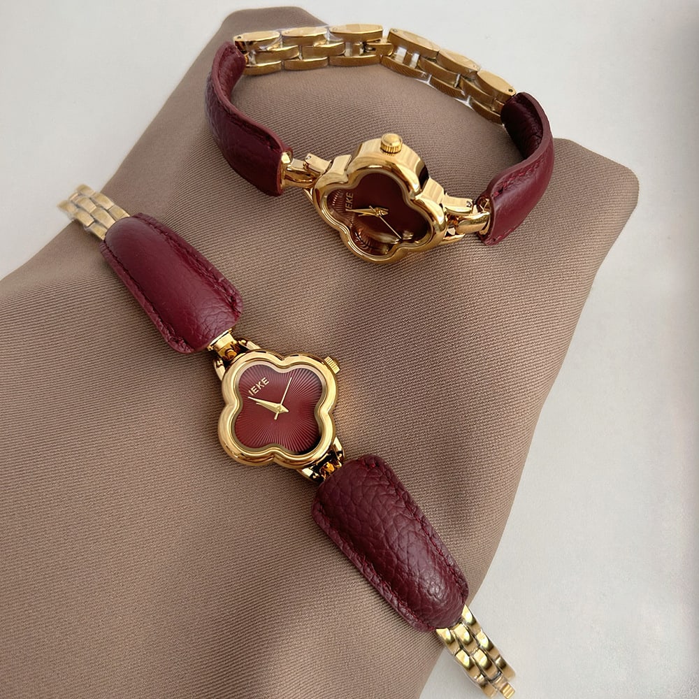 Vintage Ancora Red Leather strap bracelet Watch — Watches — Rose Fashion