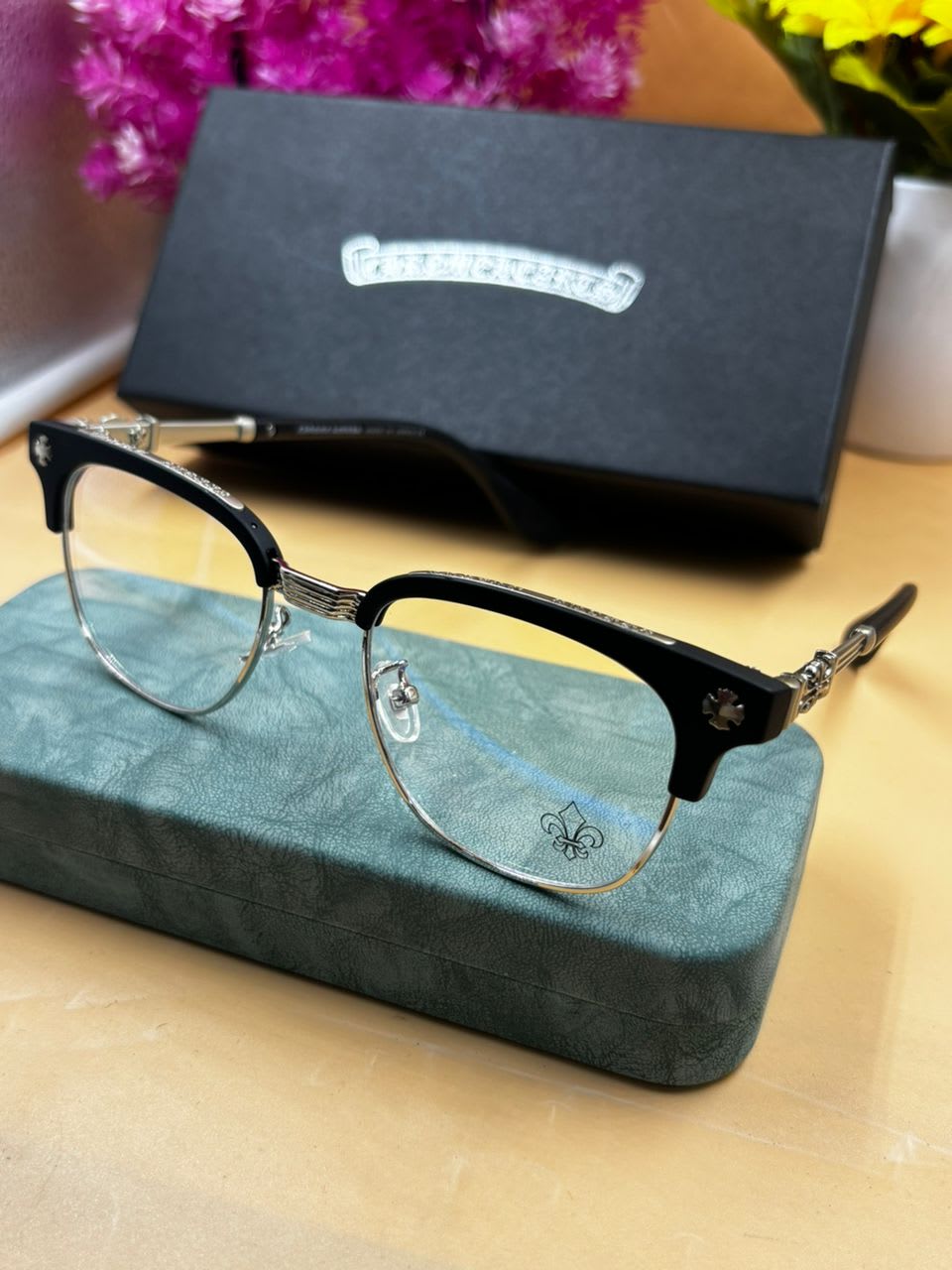 Chrome Heart blue light. Blocking glasses — Glasses — Rose Fashion