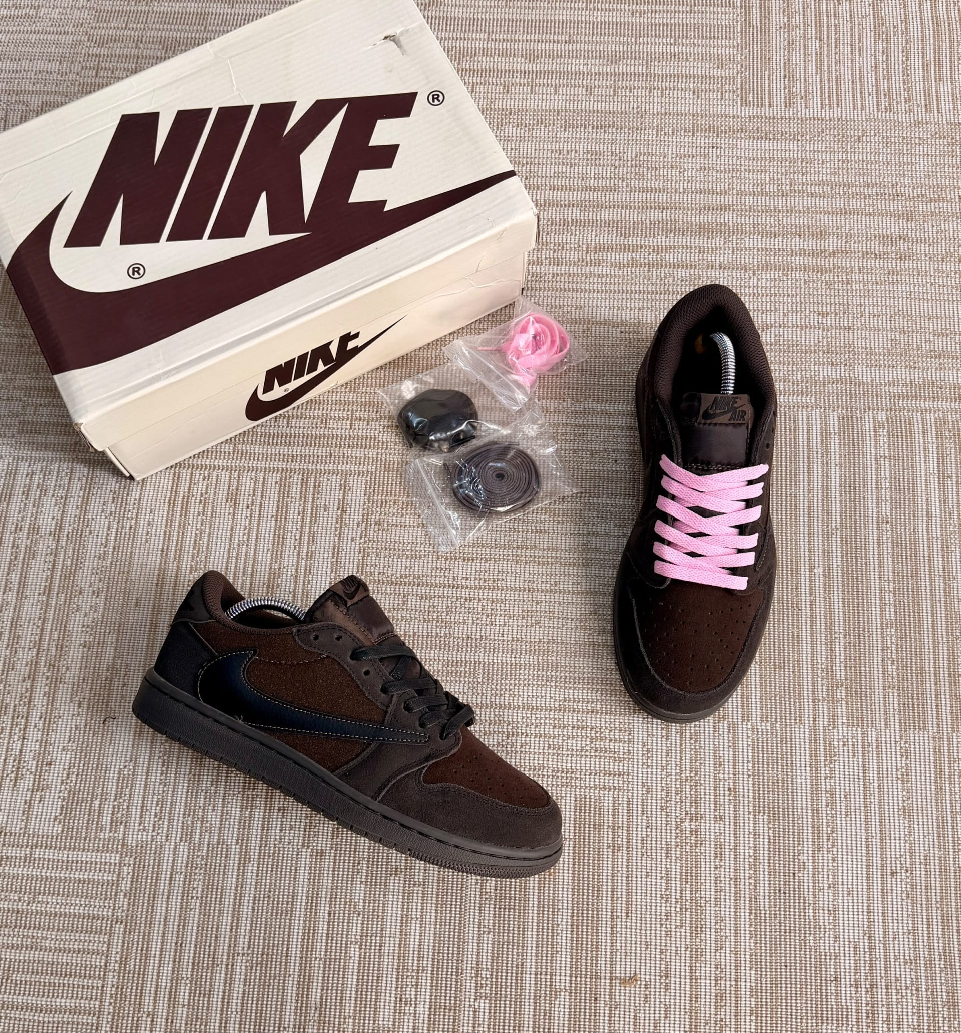 The Travis Scott XAir Jordan 1 low “VELVET BROWN — Shoes — Rose Fashion