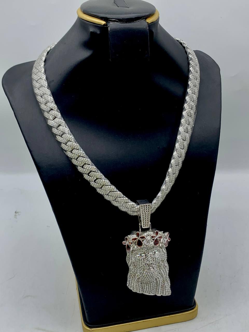 VVS MOISSANITE ICE CHAIN & PENDANT STERLING SILVER π β Diamonds π β Rose Fashion