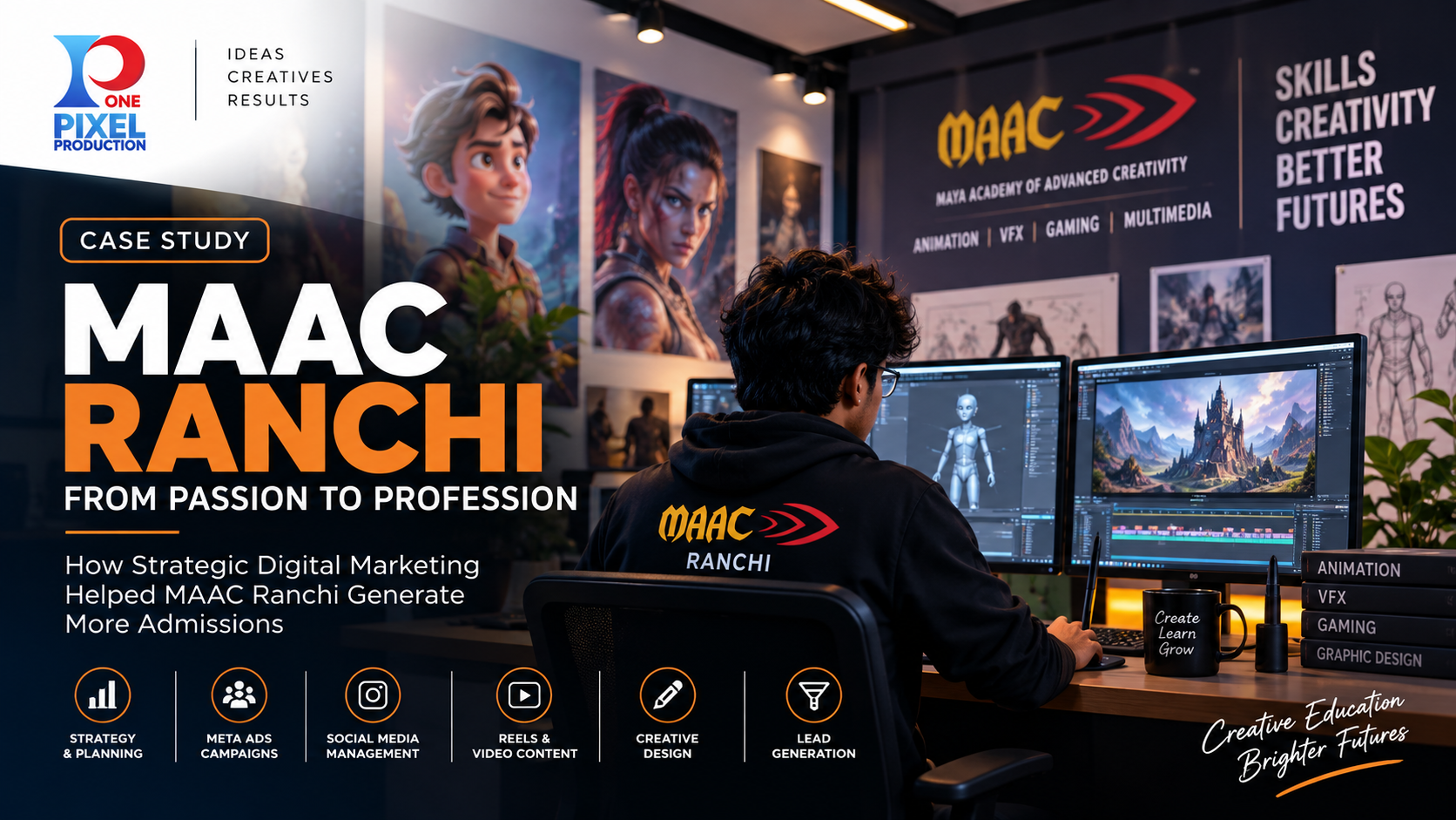 MAAC Ranchi education digital marketing case study by One Pixel Production