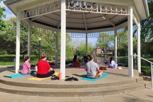 Shared Yoga and Coffee Experience On The Trolley Pub
