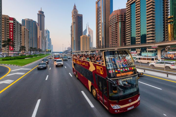 Discover Dubai: 24HR Hop-On Hop-Off Sightseeing Bus Tour + Dhow Cruise image