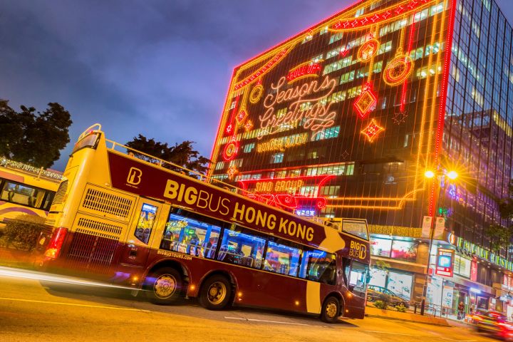 Hong Kong Night Tour: 1hr Panoramic Tour on Open-Top Bus image