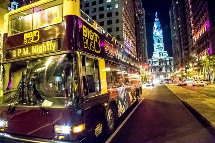 Philly By Night: 1.5HR Panoramic Live Guided Night Tour on Open-Top Bus image