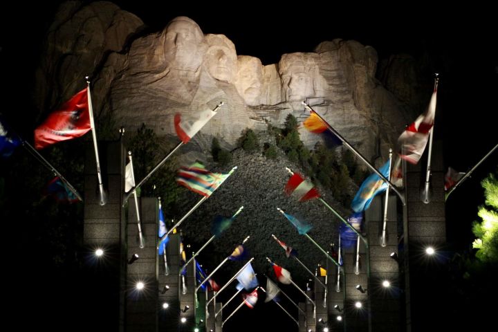 Rapid City by Night W/ Mount Rushmore Lighting Ceremony image