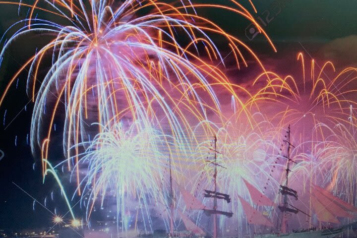 New Year's Eve on a Sailboat with Fireworks display in Lisbon image