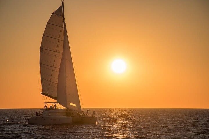 Private Sailing Catamaran in Santorini with BBQ Meal and Drinks image