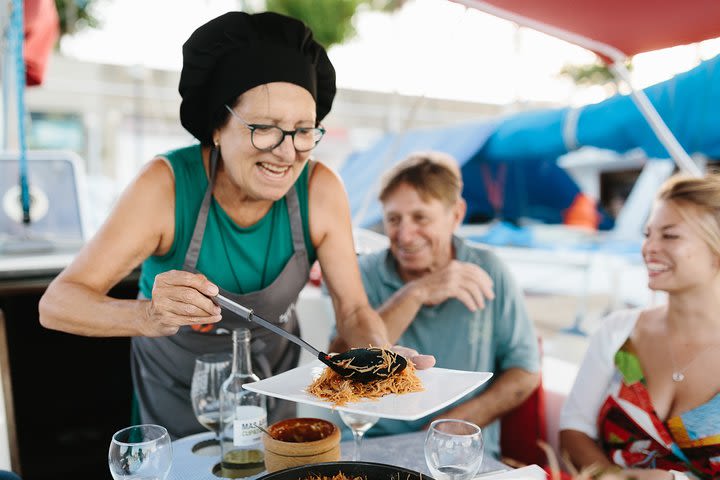 Gourmet tasting menu on a Barcelona sailboat image