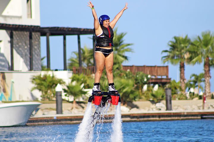 Best water tour in Cabo, Flyboard inside a protected Marina image